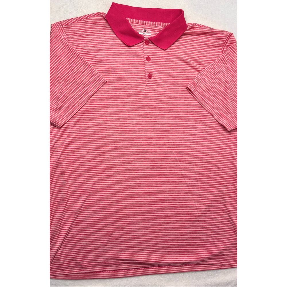 BCG Men’s XL Pink Stripped Golf Polo NWOTs